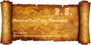 Mesterházy Benedek névjegykártya